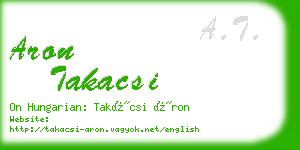 aron takacsi business card